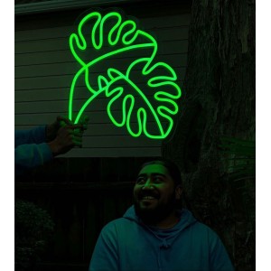 Yaprak Desenli Dekoratif Neon Led Tablo, Neon Duvar Tabela